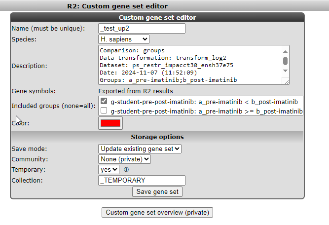 Store genesets
